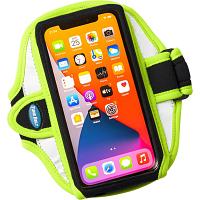 Tune Belt Armband Holder Case for 6.4-6.5" Screen Cell Phones, Neon Yellow
