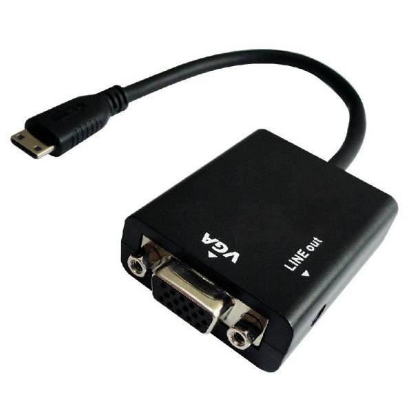  Mini HDMI to VGA + Audio  1080p  15 \"