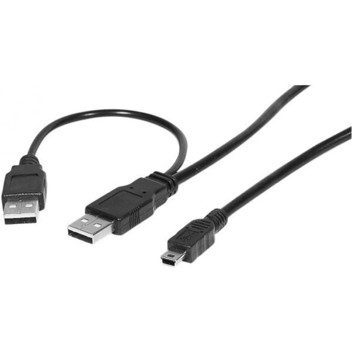 כבל Mini USB2.0 ל-USB A כפול לצורב / כונן חיצוני