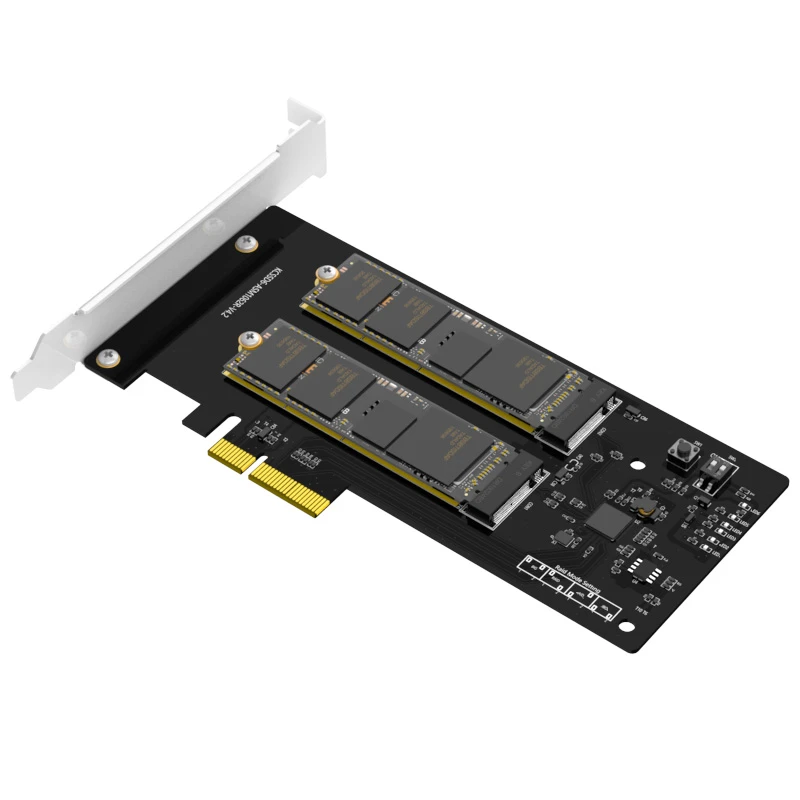 Dual M.2 SATA RAID Array Host Bus Adapter PCIeX4 6