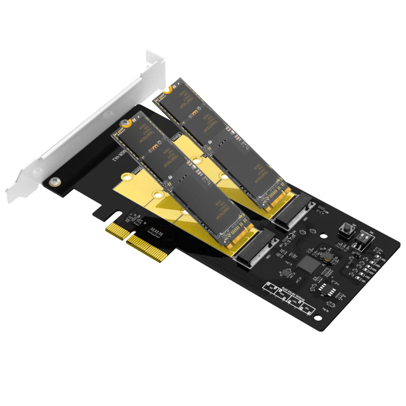 Dual M.2 SATA RAID Array Host Bus Adapter PCIeX4 7