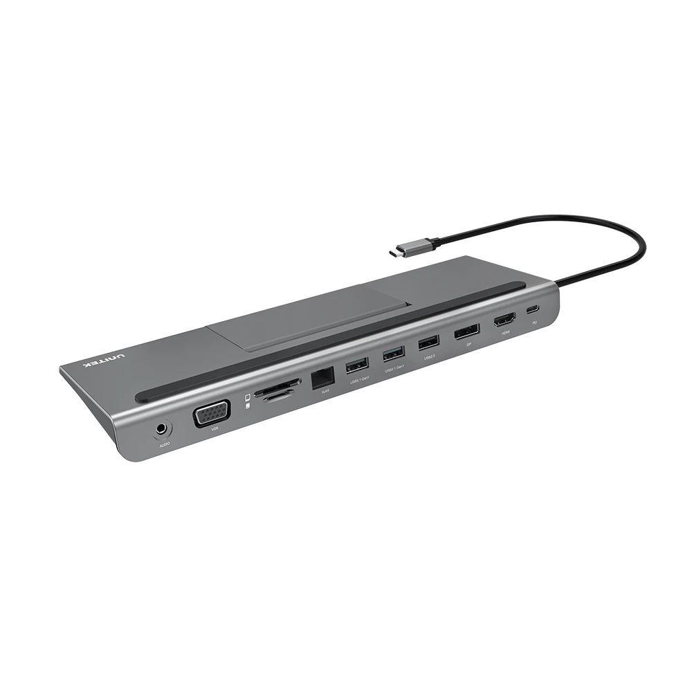 Unitek USB-C Docking Station With VGA/HDMI/DP, Audio, GbE Ethernet, and 2-Port USB3.0 hub