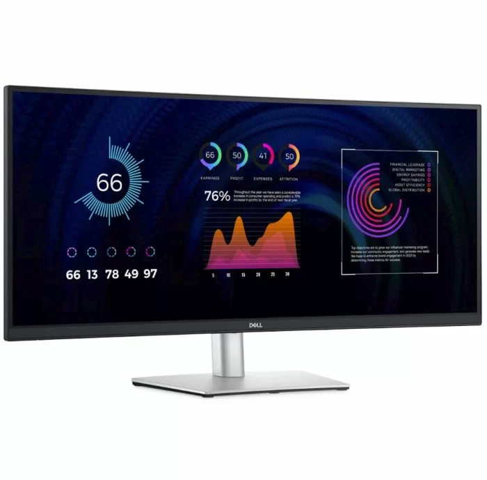   Dell 34\" Curved P3424WE USB-C Hub Monitor
