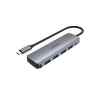 מפצל Unitek Aluminium 4-port USB-C w/ Adapter Support USB3