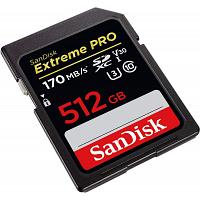 כרטיס זיכרון SanDisk Extreme Pro SDXC up to 170MB/s V30 512GB