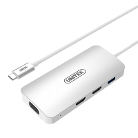 Unitek USB3.1 Type-C Multi-Port Hub 2xHDMI1.4 + VGA + 1xUSB + 1xUSB-C with Power Delivery