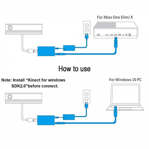 Xbox Kinect Adapter for Xbox One S / X / Win10 5