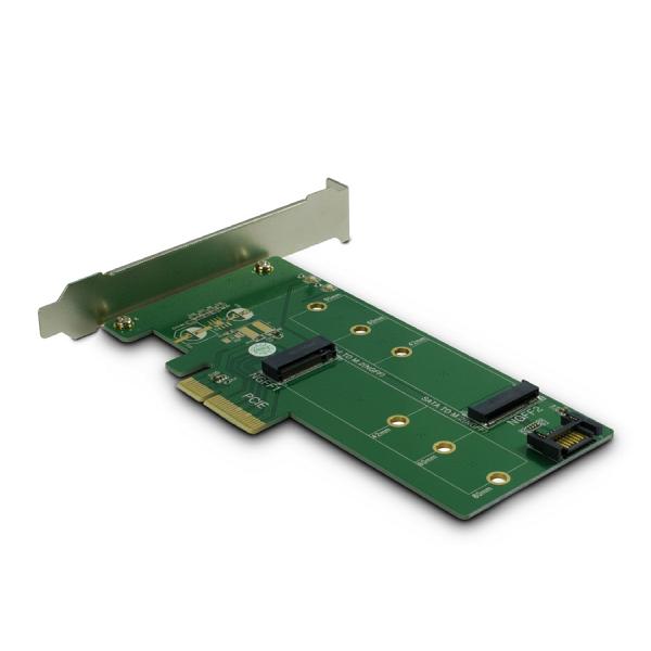 PCIe 3.0 x4 Host Adapter for M.2 NVMe PCIe + and M.2 SATA SSD