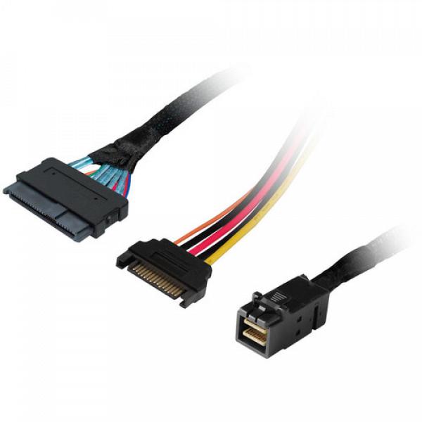 HD miniSAS SFF-8643 to U.2 SFF-8639 Connector with 15-pin SATA Power Connector 3