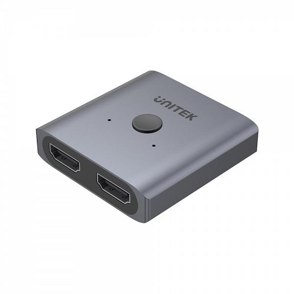 Unitek 4K@60Hz Aluminium HDMI 2.0 Switch 2-To-1 Bi-Directional
