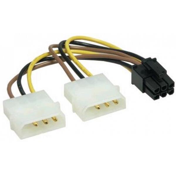  2x 4-pin Molex to 6-pin PCIe Power